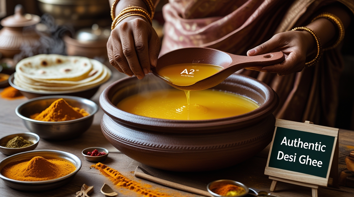 checking pure desi ghee color